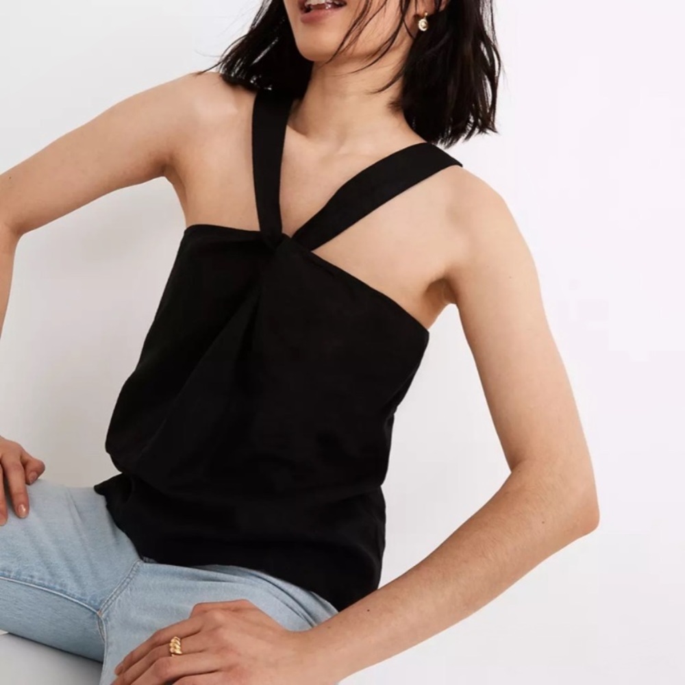 Madewell Women's Linen-Blend Halter Tank Top Size 8 AN967.